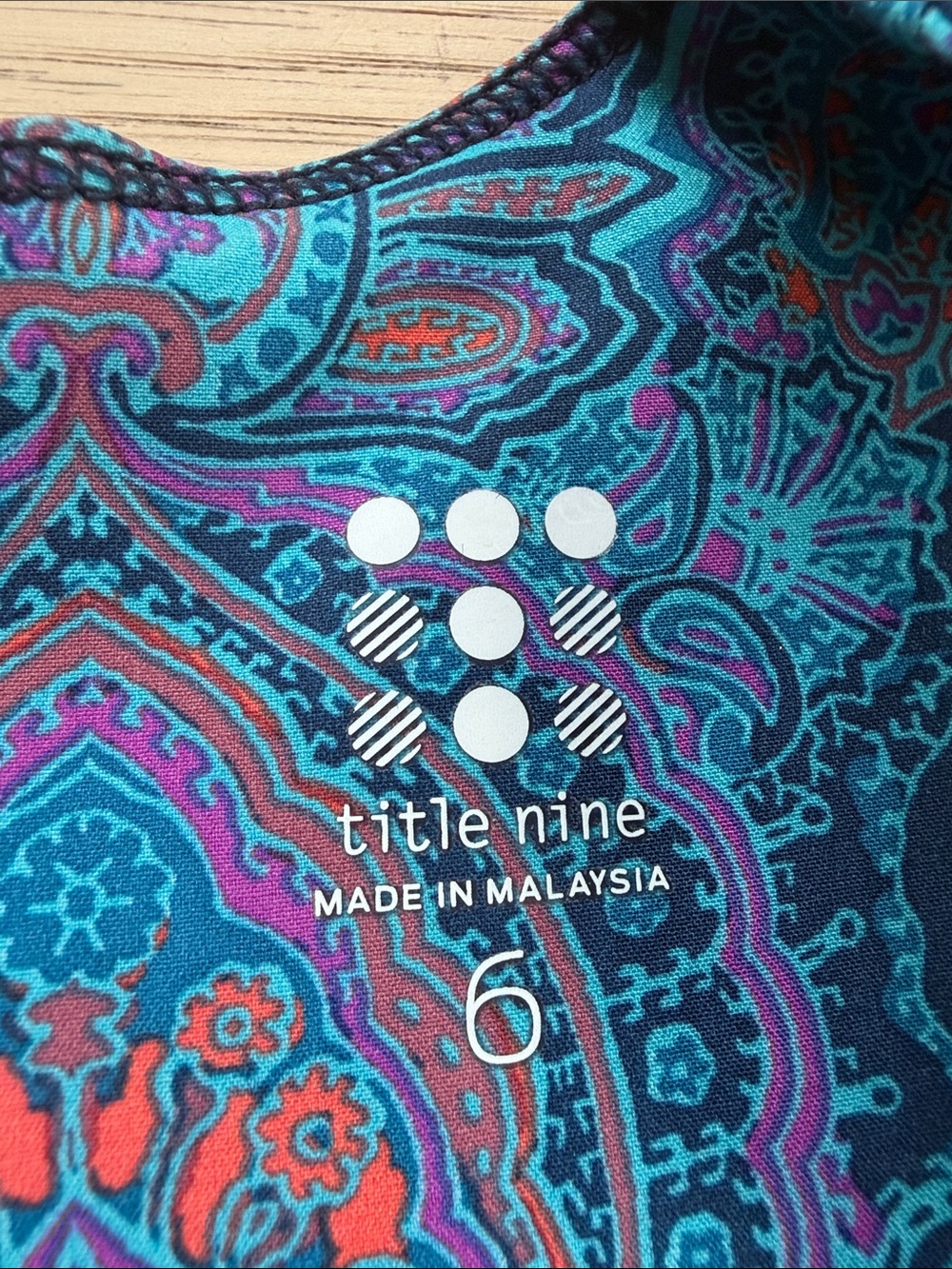 Title Nine Teal, Blue & Purple Paisley Midi Dress - Picture 2 of 5